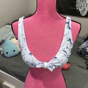 Tie dye marble bikini top
